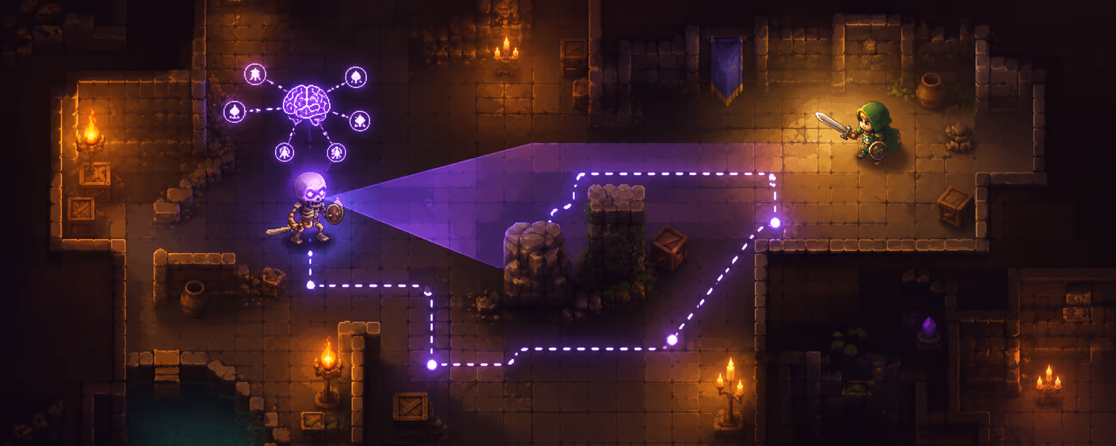 2D Top-Down Enemy AI key art