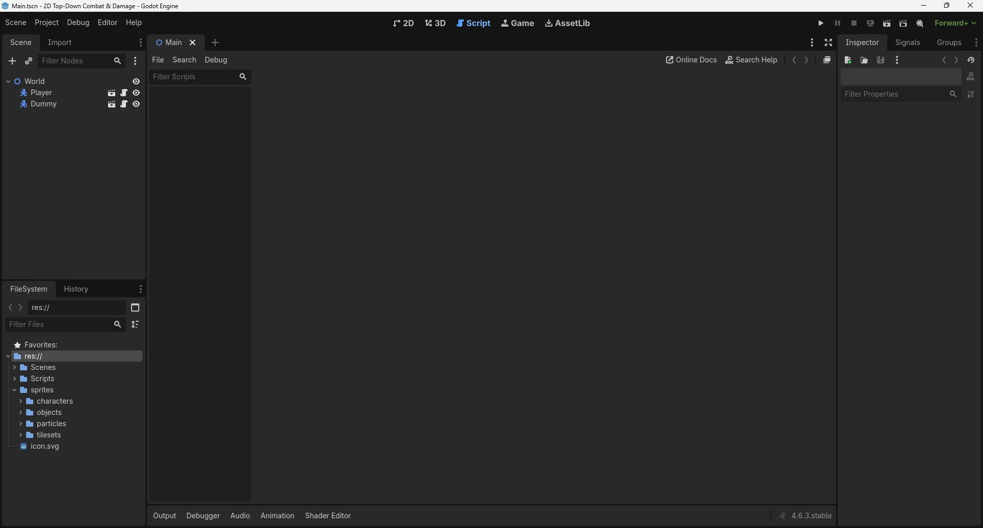 Real GDScript you write yourself, line by line.