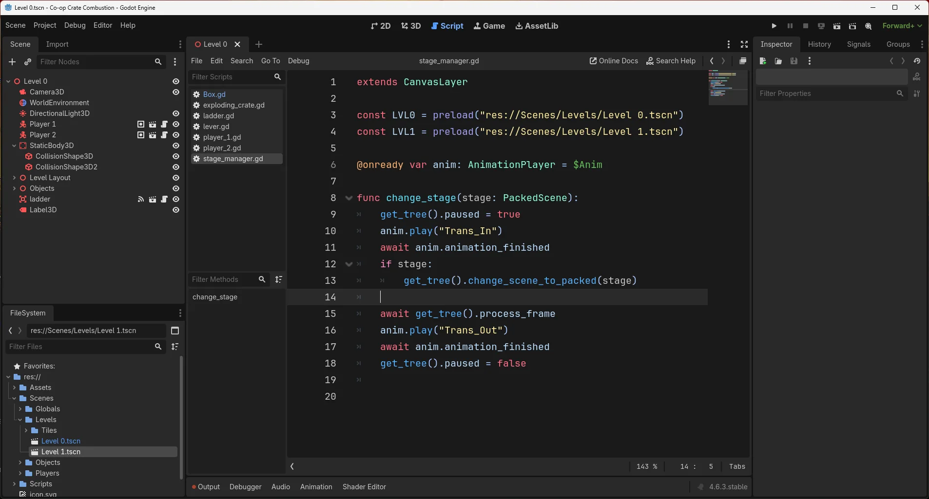 Real GDScript you write yourself, line by line.