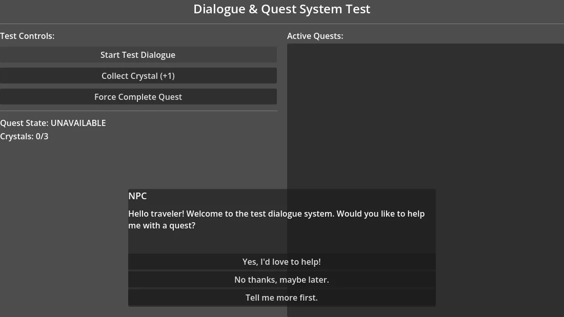 A working dialogue box in a running game.