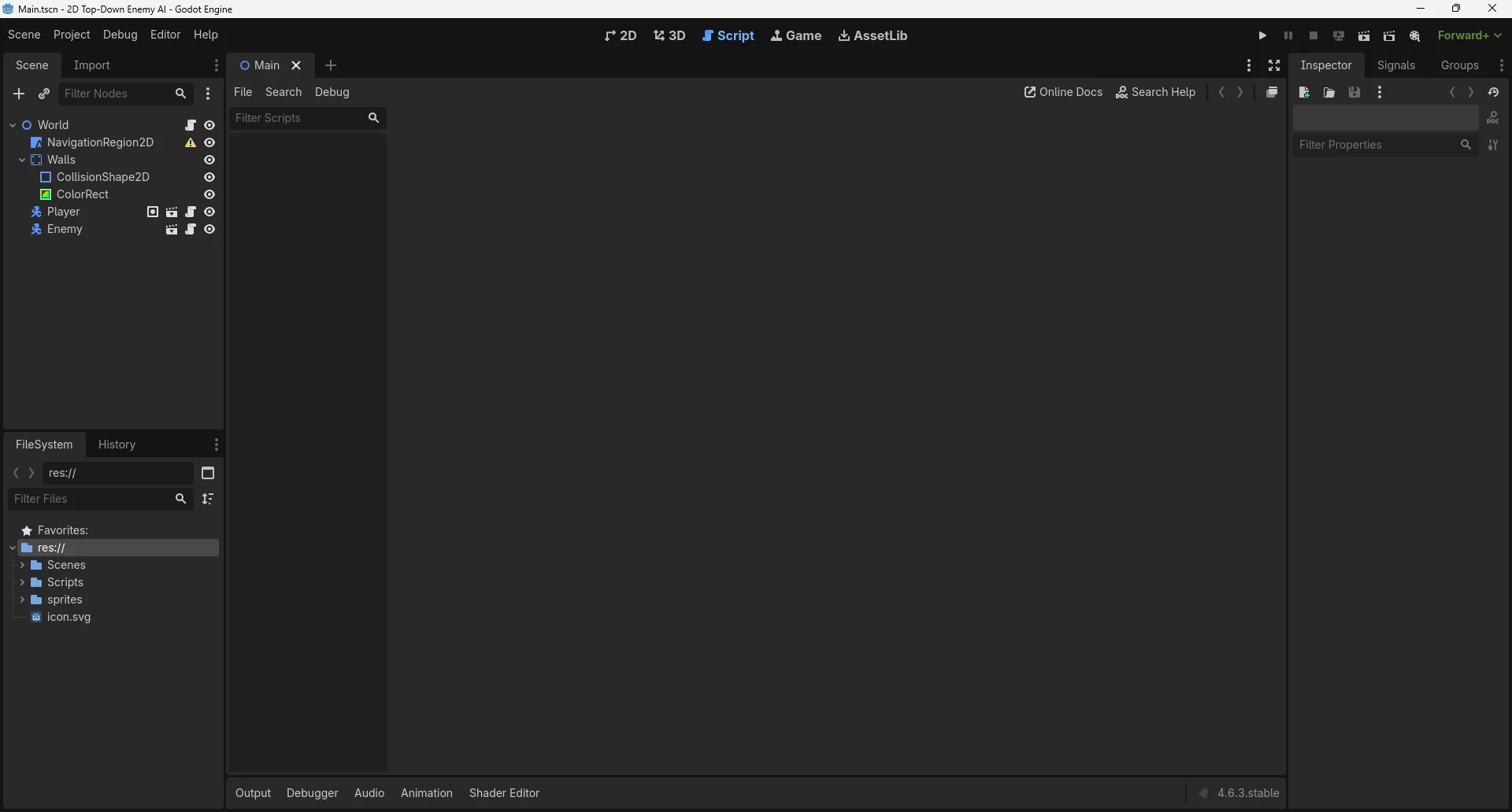 Real GDScript you write yourself, line by line.