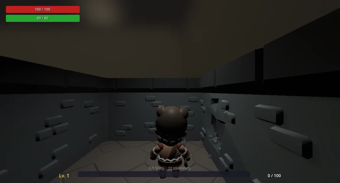 Your finished 3D roguelike, running.