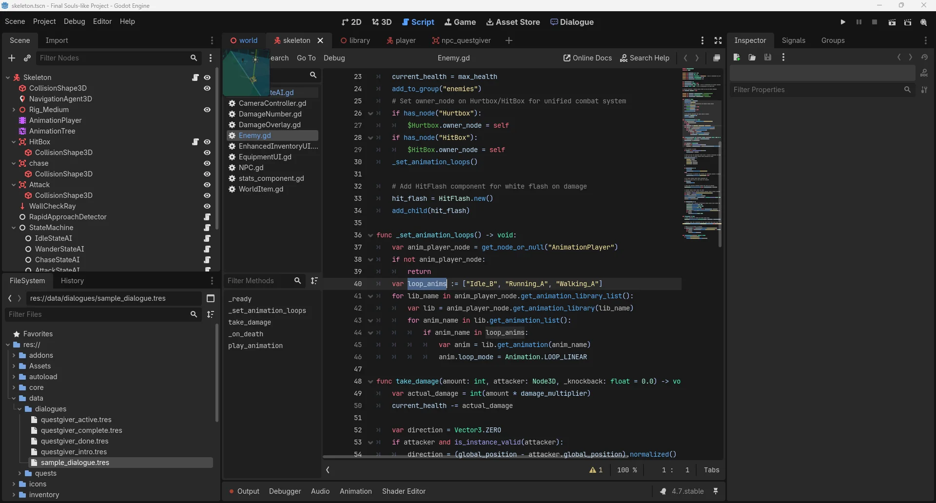 Real GDScript you write yourself, line by line.