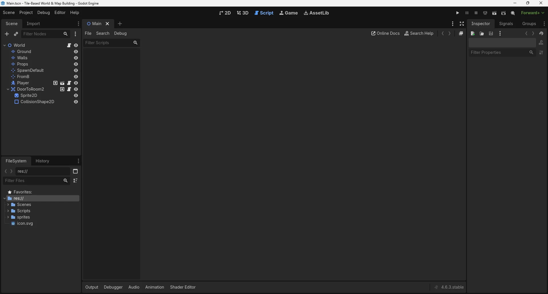 Real GDScript you write yourself, line by line.
